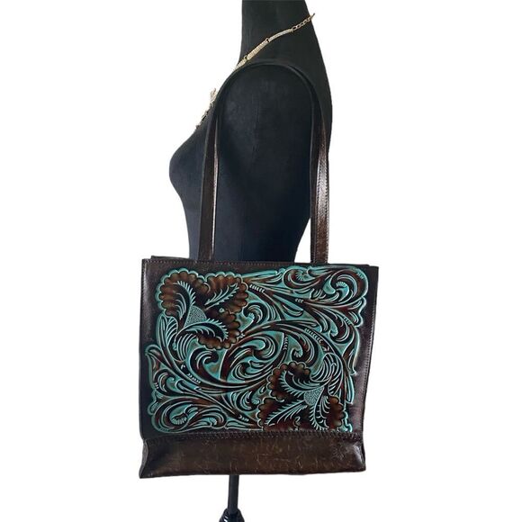 Patricia Nash Tooled Turquoise Collection Tote Bag - Picture 1 of 11
